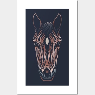 Horse Head Tattoo Illustration Posters and Art